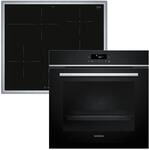 Siemens iQ300 Einbau-Backofen Set 60 x 60 cm Induktionskochfeld PQ613PIAA 