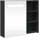 vidaXL Spiegelschrank, Badschrank mit LED-Beleuchtung, H&auml;ngeschrank