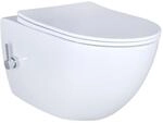 Creavit RIMOFF Wand WC Wei&szlig; - WC-Deckel mit Absenkautomatik - Bidet Taharet