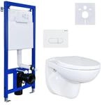 Belvit H&auml;nge WC Komplettset Wei&szlig; Sp&uuml;lrandlos | Basic Vorwandelement,