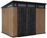 Keter Gartenhaus Pent 9 x 7 Venetianischer Holzeffekt mit Latten, 6 m&sup2;, 227 x 218 x