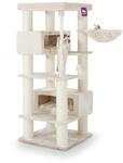 Petrebels XXL Kratzbaum Grosse Katzen Stabil Turnpike 190 cm, Creme