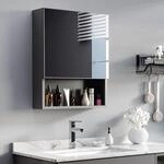 kleankin Spiegelschrank Bad, Badezimmerschrank mit Spiegelt&uuml;r, Badschrank mit 2