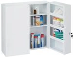 Relaxdays Medizinschrank XXL, 2-t&uuml;riger Medikamentenschrank, Stahl, 11 F&auml;cher,