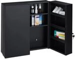 Relaxdays Medizinschrank XXL, abschlie&szlig;bar, 11 F&auml;cher, Stahl, HBT: 53,5x53x19...