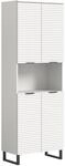 xonox.home - Hochschrank Riff 70x193x34 cm in wei&szlig; - Badset Badezimmerkombination