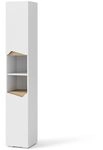 Vicco Badschrank Marelle, Wei&szlig;/Artisan, 30 x 180 cm mit T&uuml;ren, und offenen