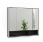 Vicco Badspiegelschrank Beatrice, Grau/Anthrazit, 80 x 72 cm, zur Wandmontage...