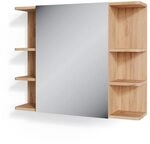Vicco Badspiegelschrank Fynn, Eiche, 79.6 x 64 cm | mit Spiegel und offenen...