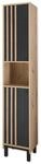 VOLANO Badezimmer Hochschrank in Artisan Eiche Optik, Schwarz -...