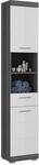 xonox.home - Hochschrank Scout 37x191x31 cm in Rauchsilber und wei&szlig; Hochglanz -