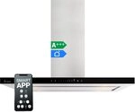 KKT KOLBE Dunstabzugshaube 90 cm Inselhaube Abluft Umluft Edelstahl Silber Schwarz KKT KOLBE Dunstabzugshaube 90 cm Inselhaube Abluft Umluft Edelstahl Silber Schwarz