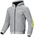 Alpinestars Chrome V2 Sport Motorrad Zip Hoodie, grau/gelb, L