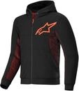 Alpinestars Chrome Air Sport Motorrad Zip Hoodie, schwarz/neon-rot, M