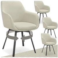 tectake&reg; 4er Set Stuhl drehbar, Esszimmerst&uuml;hle mit Armlehne, K&uuml;chenst&uuml;hle,