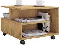 VCM Holz Couchtisch | Sofatisch mit Rollen | Wohnzimmertisch rollbar | Ma&szlig;e H....