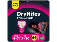 Huggies DryNites hochabsorbierende Nachtwindeln bei Bettnässen, für Mädchen 4-7