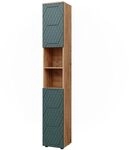 Vicco Badschrank Irma, Gr&uuml;n/Goldkraft Eiche, 30 x 192 cm, zur Aufbewahrung von