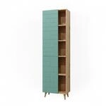 Vicco Badschrank Rudi, Mintgr&uuml;n, 56 x 193 cm | mit T&uuml;ren, und offenen...