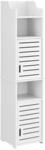 [en.casa] Badezimmerschrank Mora 135x32x32cm Wei&szlig; Hochschrank WPC Badkommode...