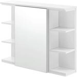 [en.casa] Badezimmer-Wandschrank 64 x 80 x 20 cm Spiegelschrank mit T&uuml;r und 3-3