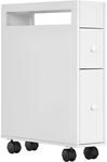 HOMCOM Badezimmerschrank schmal mit Schublade 16 x 49,5 x 66 cm Wei&szlig;
