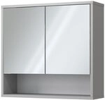 Vicco Badspiegelschrank Eliza, Grau, 70 x 65 cm mit 2 T&uuml;ren, zur Wandmontage