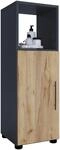 VCM Holz Midischrank | Badschrank mit offenem Fach und Einer Dreht&uuml;r | Ma&szlig;e...