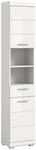 xonox.home - Hochschrank Linus 30x182x31 cm in Front wei&szlig; Hochglanz Korpus wei&szlig; -
