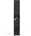 xonox.home - Hochschrank Linus 30x182x31 cm in Front schwarz Hochglanz Korpus schwarz