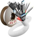 Cable Tube &ndash; Kabelschlauch selbstschlie&szlig;end & zuschneidbar 25m x 25mm Wei&szlig; &ndash;