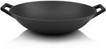 BBQ-Toro Gusseisen Wokpfanne &Oslash; 35,5 cm | bereits eingebrannt | WOK mit flachem...