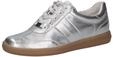 CAPRICE Damen Sneaker flach aus Leder Freizeit, Silber (Silver Metal.), 42 EU