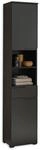 SPICE Badezimmer Hochschrank in Schwarz matt - Badezimmerschrank Bad Schrank...