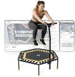 SportPlus Fitness Trampolin Indoor f&uuml;r Zuhause, Trampolin mit Haltestange