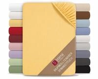 biberna Premium Feinbiber Spannbetttuch 90x200-100x200 cm gelb | 100% Baumwolle