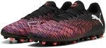 Puma Future 8 Play MG, Unisex Fussballschuh, Puma Black-Puma White-Glowing RED,