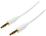 StarTech.com 1m Stereo Audiokabel 3,5mm Klinke - Stecker/Stecker - Wei&szlig; - Aux Kabel