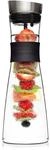 GLASWERK Design Karaffe - Glaskaraffe (1L) mit Fruchtspie&szlig;, Edelstahldeckel &...