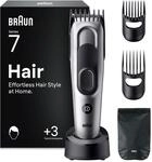 Braun Haarschneider Series 7, Kabelloser Haarschneidemaschine Herren, HC7590, Grau -