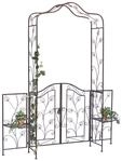 DanDiBo Rosenbogen mit T&uuml;r Metall 101759 Gartenbogen mit Tor 240x185 cm Antik
