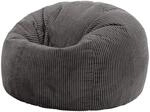 Icon Kingston Sitzsack Cord, Dunkelgrau, Sitzsack Erwachsene mit F&uuml;llung, Bean Bag,