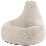 Icon Dalton Sitzsack Cord, Beige, Gaming Sitzsack Erwachsene mit F&uuml;llung, Bean Bag,