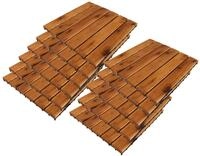 LEX 11 St&uuml;ck 30 x 30 cm Akazienfliese f&uuml;r 0,99 qm Fl&auml;che Holz-Terassenfliese