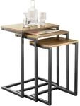 SoBuy 3er-Set Beistelltisch platzsparend, Natur & Schwarz | Moderne Couchtische...