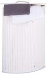 Relaxdays Eckw&auml;schekorb Bambus, faltbare W&auml;schebox 60 l, platzsparend, W&auml;schesack
