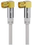 Goobay 70484 Antennenkabel 3m / 90 Grad F Stecker auf 90 Grad F Stecker / SAT Kabel