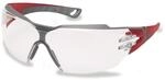 Uvex pheos cx2 Schutzbrille - kratzfeste, beschlagfreie Arbeitsbrille - Rot/Grau