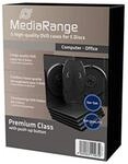 MediaRange DVD Case for 5 Discs, 22mm, Black, Pack 5