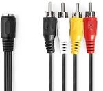 Nedis DIN-Audio-Kabel | DIN 5-Pin Buchse | 4x RCA Stecker | Vernickelt | 0.20 m 